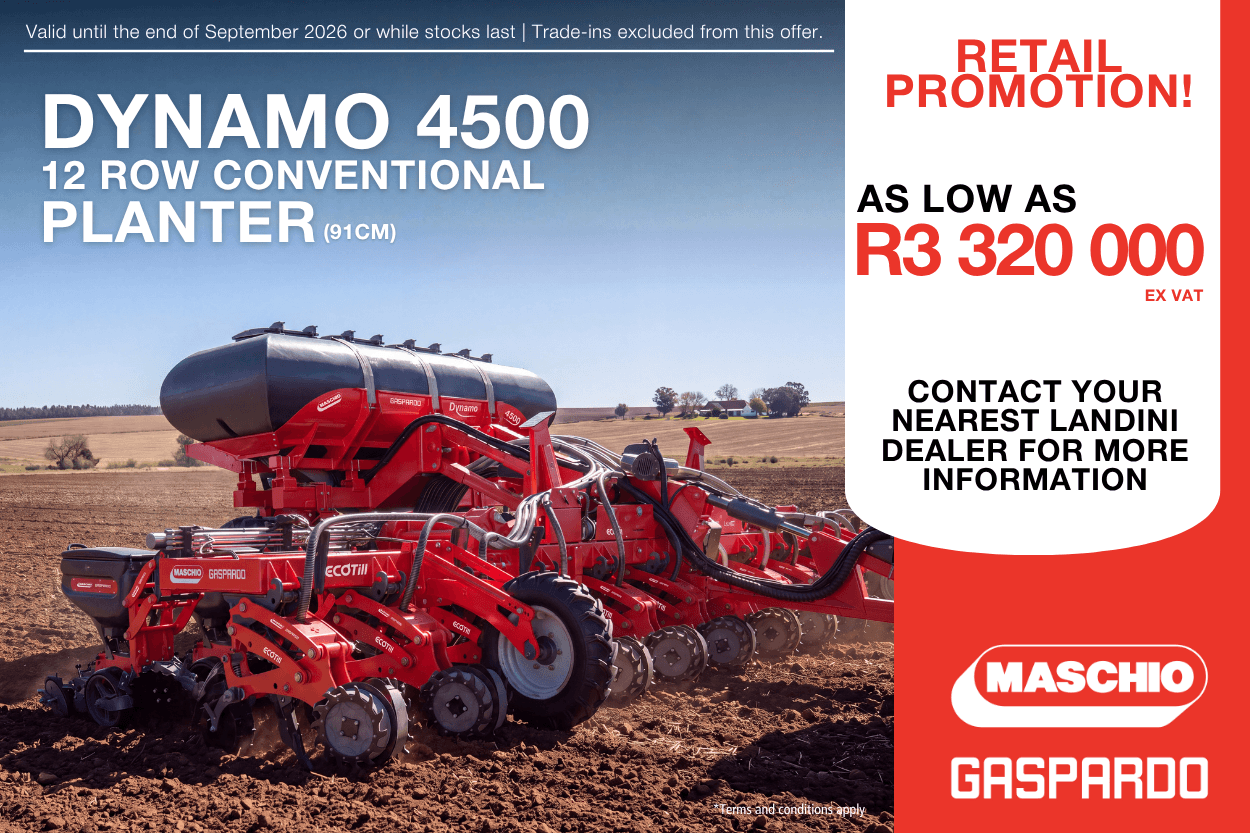 Maschio Gaspardo Dynamo 4500 12-row conventional planter working in the field